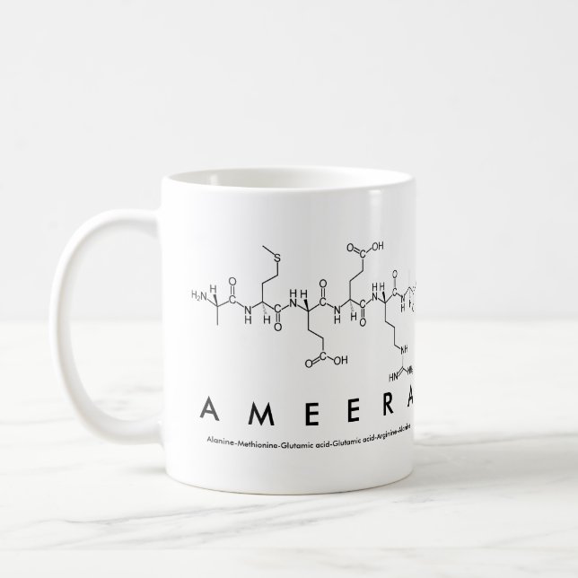 Ameera peptide name mug (Left)