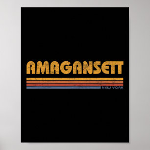 Amegansett New York Vintage Throwback Vacation Sou Poster