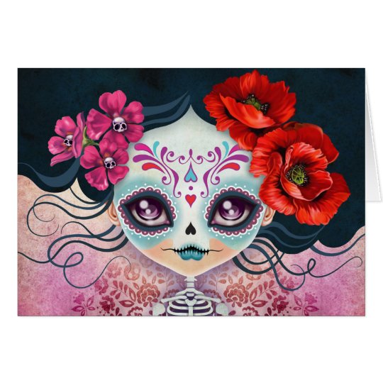 Amelia Calavera Sugar Skull Greeting Card