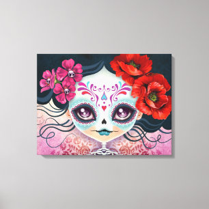 Amelia Calavera Sugar Skull Wrapped Canvas
