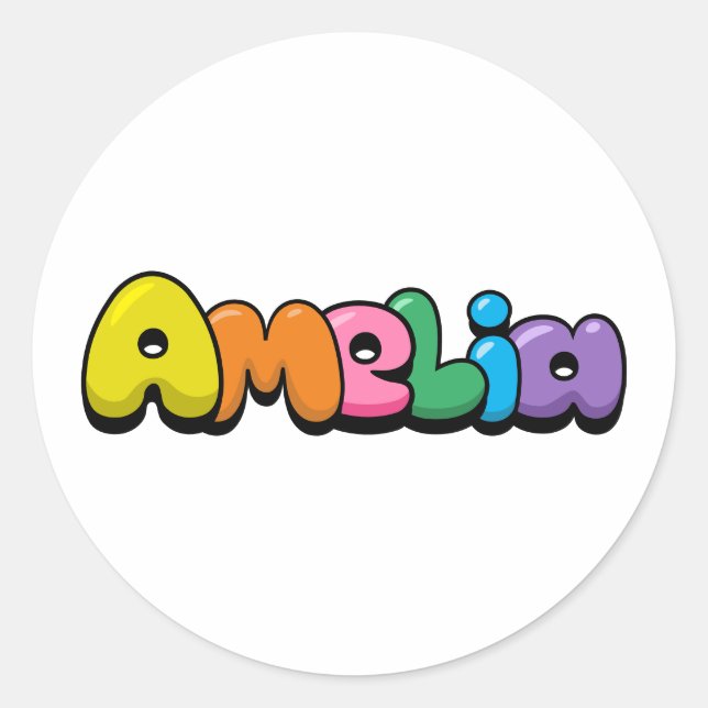 Amelia Classic Round Sticker (Front)