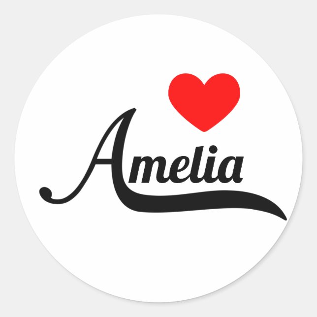 Amelia Classic Round Sticker (Front)