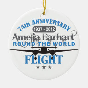 Amelia Earhart 75 Year Anniversary Ceramic Tree Decoration