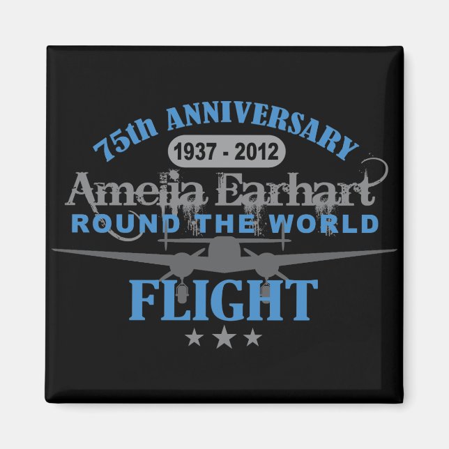 Amelia Earhart 75 Year Anniversary Magnet (Front)