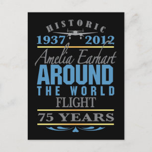 Amelia Earhart 75 Year Anniversary Postcard