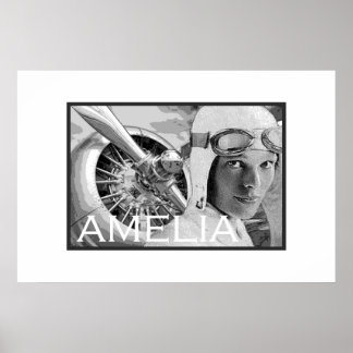 Amelia Earhart and her Electra Propeller Poster