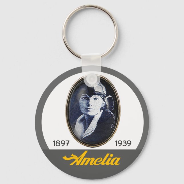Amelia Earhart- Aviator Key Ring (Front)