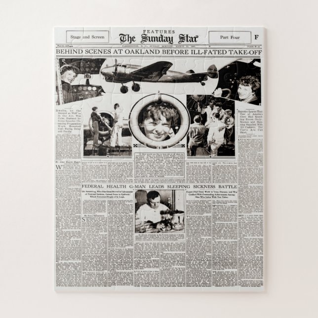 Amelia Earhart Before Ill Fated Flight Mar1937 Jigsaw Puzzle (Vertical)