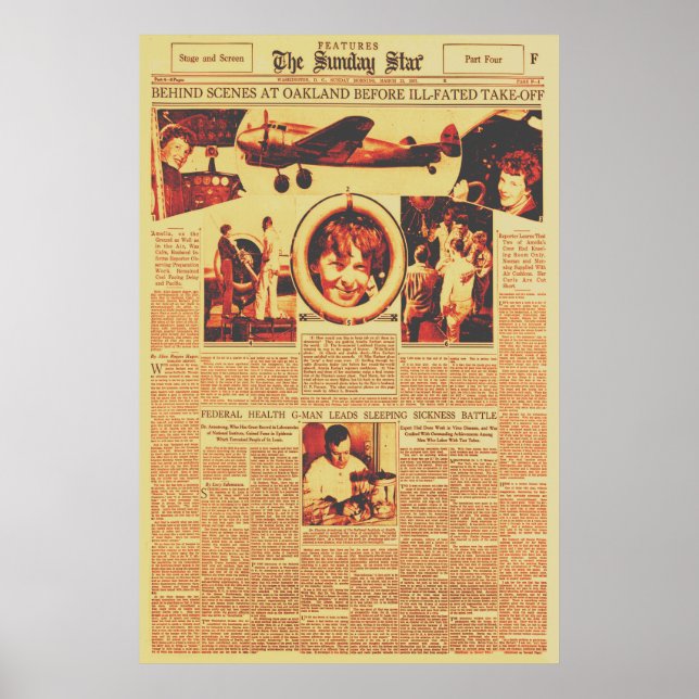 Amelia Earhart Before Round The World Flight 1937  Poster (Front)