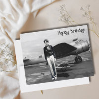 Amelia Earhart Black White Photo,Aviation Birthday