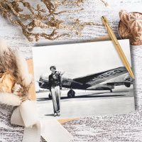 Amelia Earhart Black White Photo,Aviation Birthday