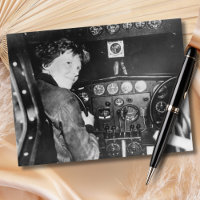 Amelia Earhart Black White Photo Aviation Vintage