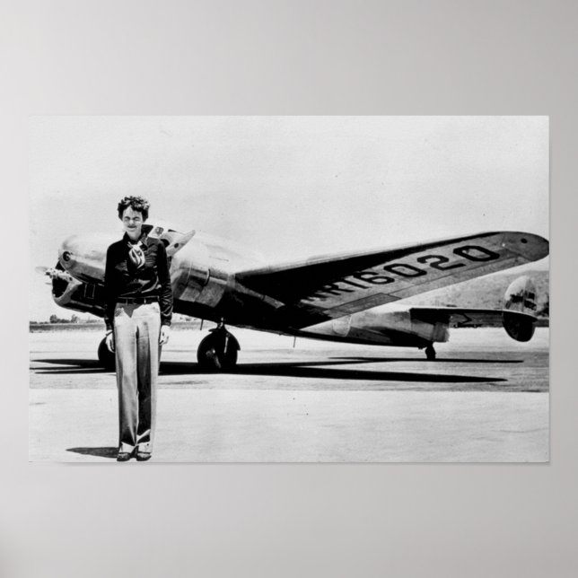 Amelia Earhart Lockheed Electra C 1937 B & W Poste Poster (Front)