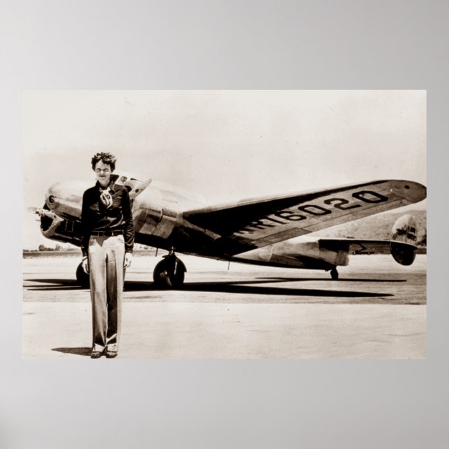 Amelia Earhart Lockheed Electra C 1937 Sepia Poster (Front)