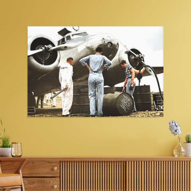 Amelia Earhart Lockheed Model 10 Electra 1937 Rema Canvas Print (Insitu(LivingRoom))