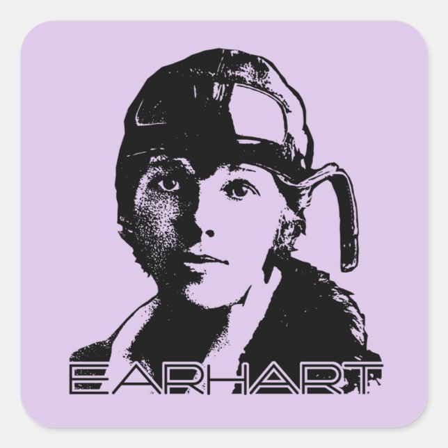 Amelia Earhart Square Sticker (Front)
