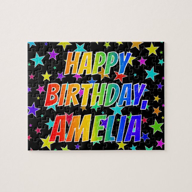 "AMELIA" First Name, Fun "HAPPY BIRTHDAY" Jigsaw Puzzle (Horizontal)