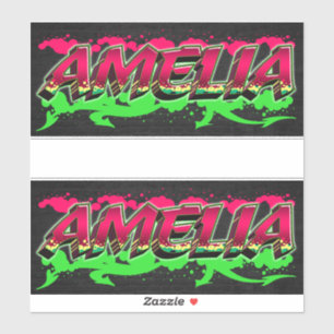 Amelia First Name Graffiti Sticker