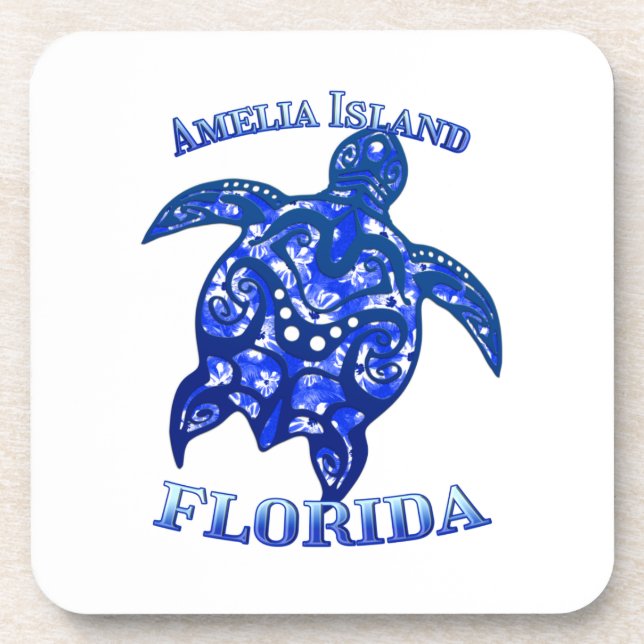 Amelia Florida Vacation Tribal Turtle Coaster (Front)
