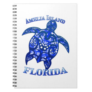 Amelia Florida Vacation Tribal Turtle Notebook