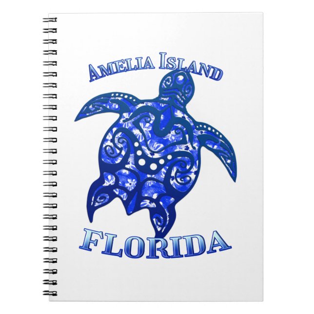 Amelia Florida Vacation Tribal Turtle Notebook (Front)