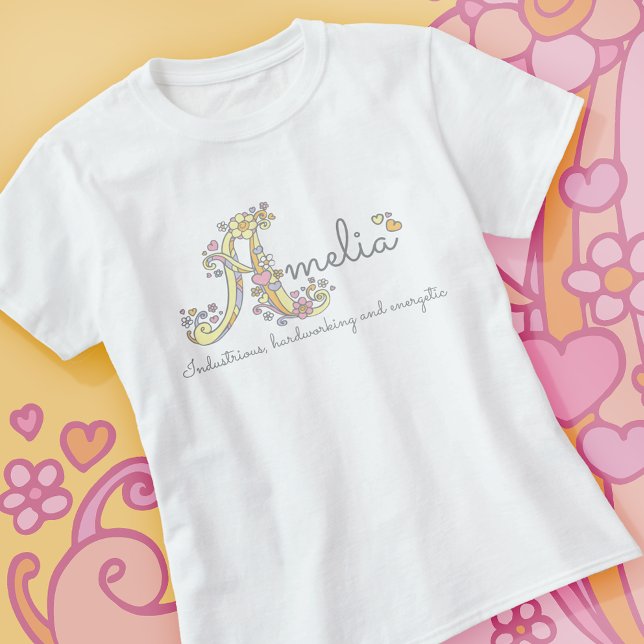 Amelia girls name decorative custom meaning T-Shirt (Creator Uploaded)
