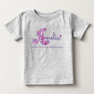 Amelia girls name & meaning A monogram romper Baby T-Shirt