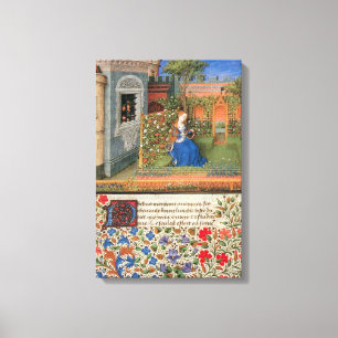 Amelia in the rosegarden canvas print