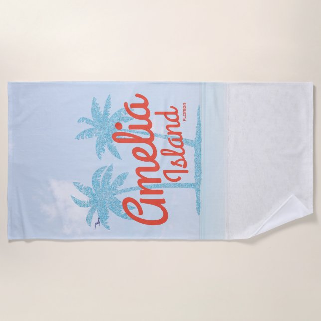 Amelia Island Florida Coral Beach Souvenir Beach Towel (Front)
