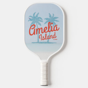 Amelia Island Florida Coral Beach Souvenir Playing Pickleball Paddle
