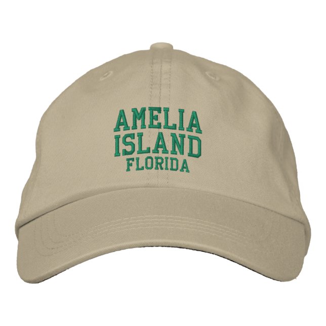 Amelia Island Florida Embroidered Baseball Hat (Front)