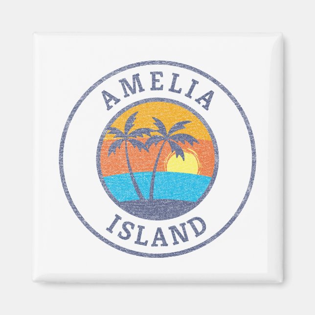 Amelia Island, Florida Faded Classic Style Magnet (Front)