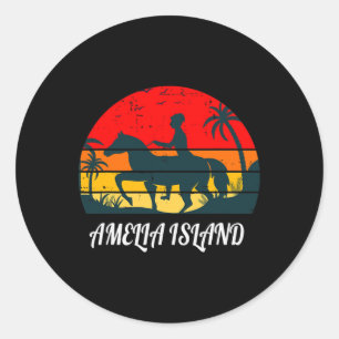 Amelia Island Florida Horseback Riding Classic Round Sticker