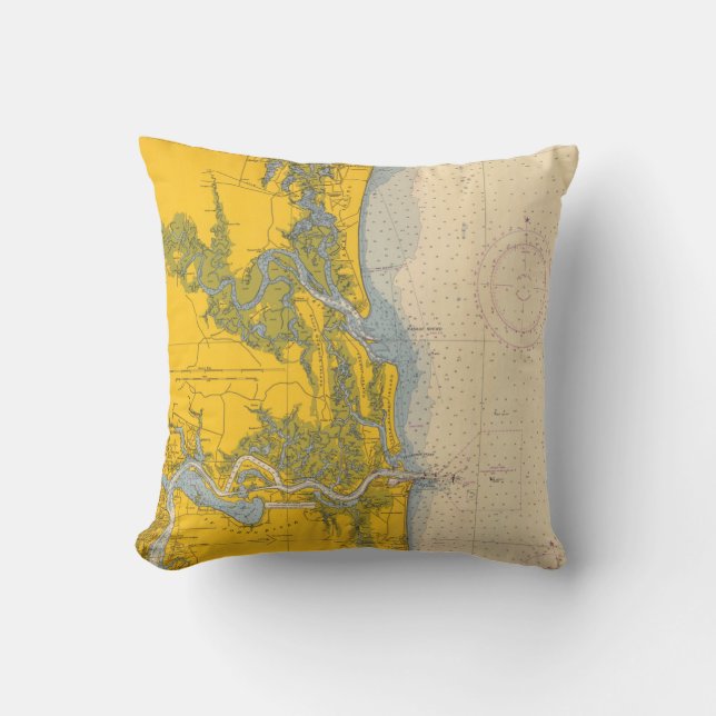 Amelia Island Florida nautical chart map Cushion (Front)