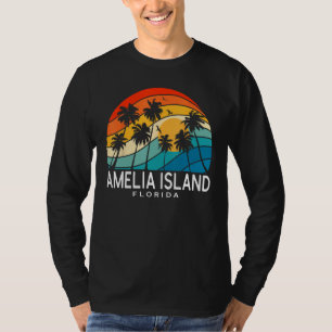 Amelia Island Florida Palm Tree Tropical Beach Sou T-Shirt