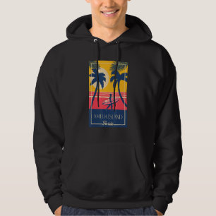 Amelia Island Florida Retro Surfer Beach Sunset De Hoodie