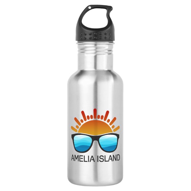 Amelia Island Florida Sunglasses 532 Ml Water Bottle (Front)
