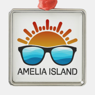 Amelia Island Florida Sunglasses Metal Tree Decoration
