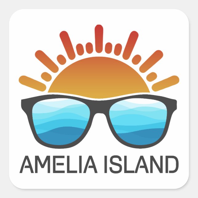 Amelia Island Florida Sunglasses Square Sticker (Front)