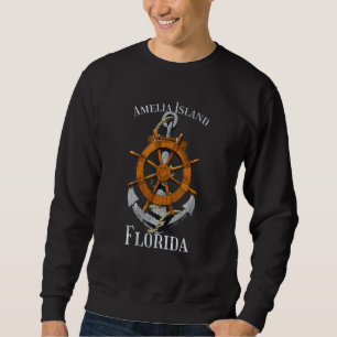 Amelia Island Florida Vacation Nautical Anchor Hel Sweatshirt