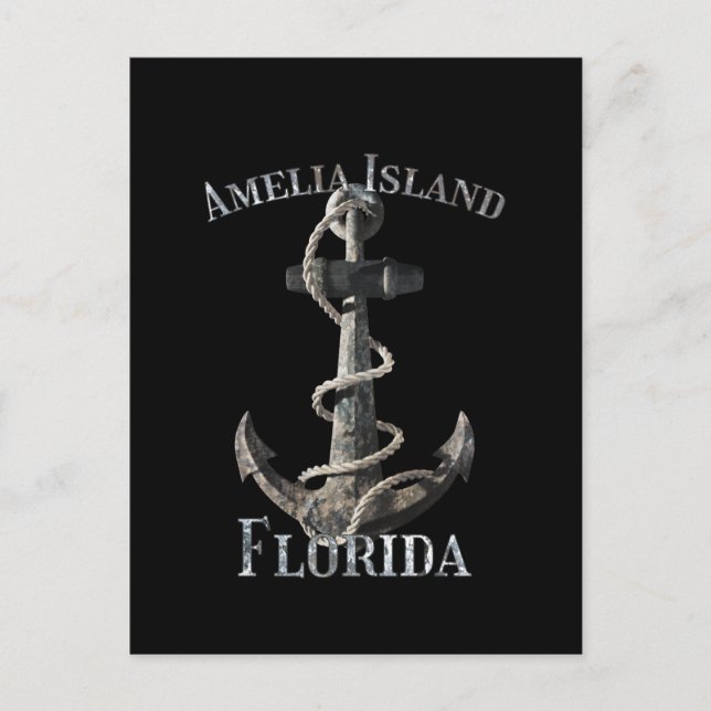 Amelia Island Florida Vacation Nautical Anchor Sai Postcard (Front)