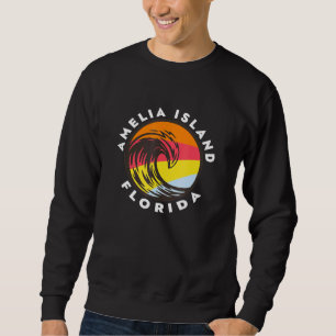 Amelia Island Florida Vacation Souvenir Ocean Wave Sweatshirt