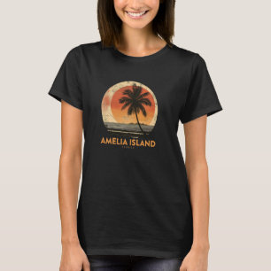 Amelia Island Florida Vintage Beach Vacation Palm T-Shirt