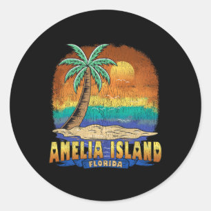 Amelia Island Florida Vintage Distressed Souvenir Classic Round Sticker