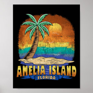 Amelia Island Florida Vintage Distressed Souvenir Poster