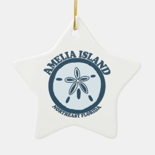 Amelia Island - Sand Dollar. Ceramic Tree Decoration