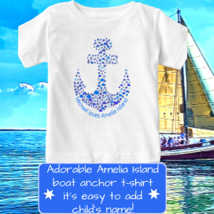 Amelia Island Sea Creatures Anchor Baby T-Shirt