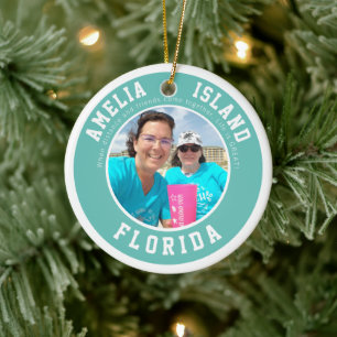 Amelia Island Vacation Christmas Ceramic Ornament