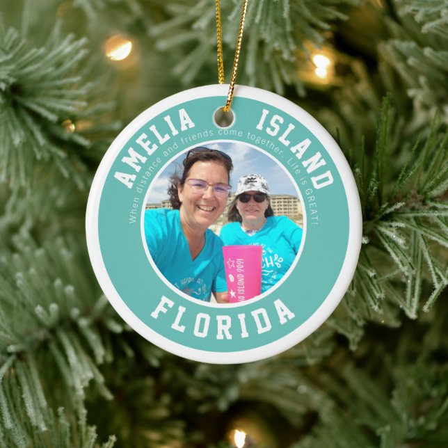Amelia Island Vacation Christmas Ceramic Ornament (Tree)