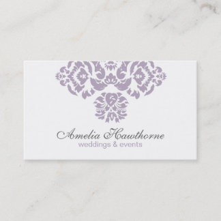 Amelia Lavender and Grey Elegant Business Card